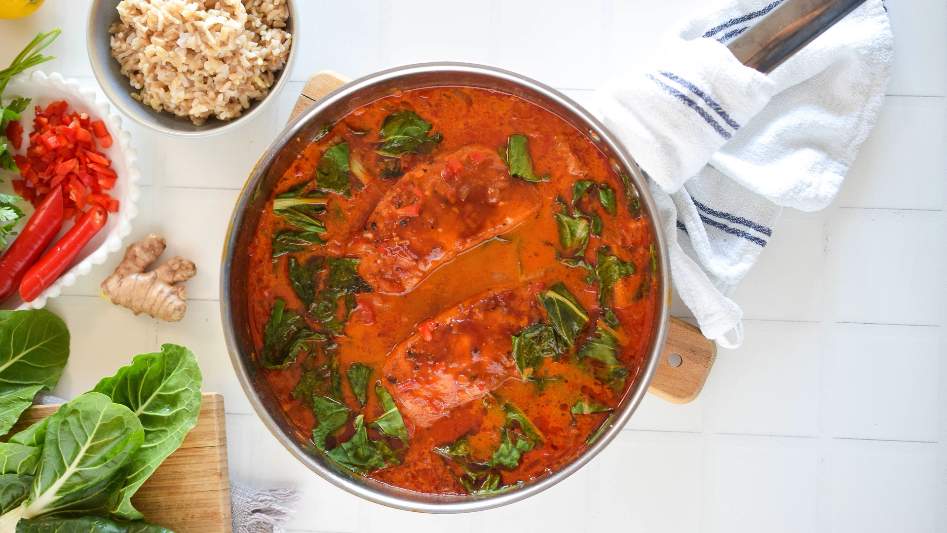 Wild salmon curry